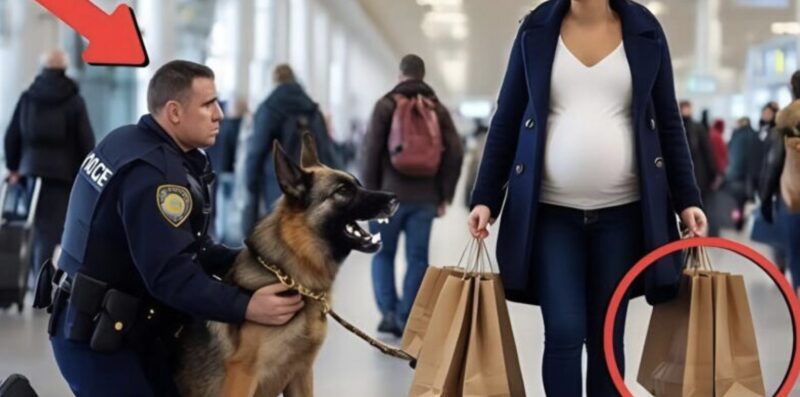På flygplatsen skällde en tjänstehund mot en gravid kvinna: när poliser kontrollerade kvinnan blev de chockade
