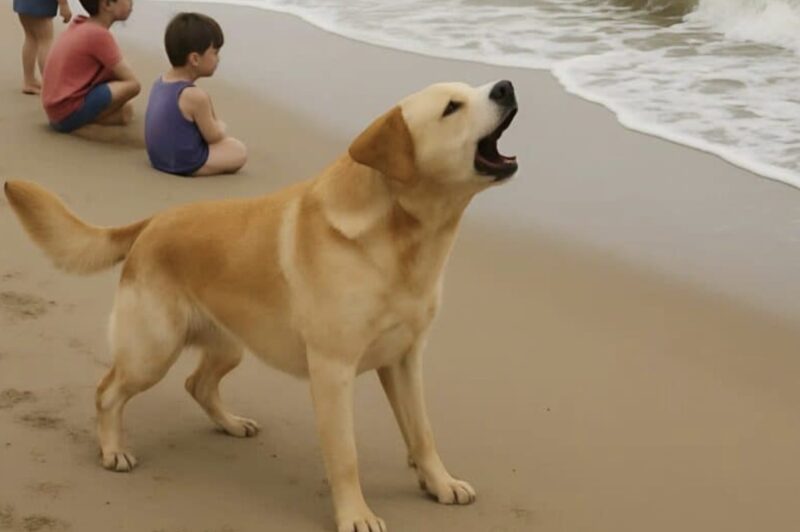 En hund utan ägare dök upp på stranden och började springa fram och tillbaka, skällande högt: folk trodde först att den var rabies, tills de fick veta den hemska sanningen.