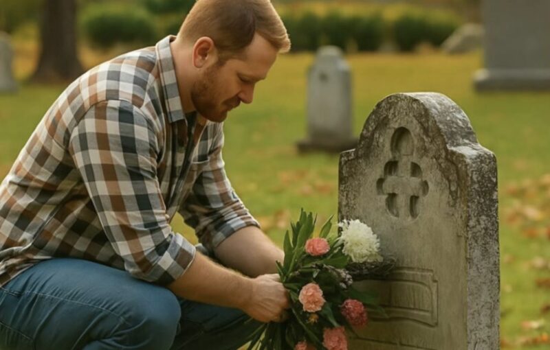 Ett år hade gått sedan min fru gick bort, men någon lämnade blommor vid hennes grav varje vecka: en dag bestämde jag mig för att ta reda på vem som kom med blommorna.