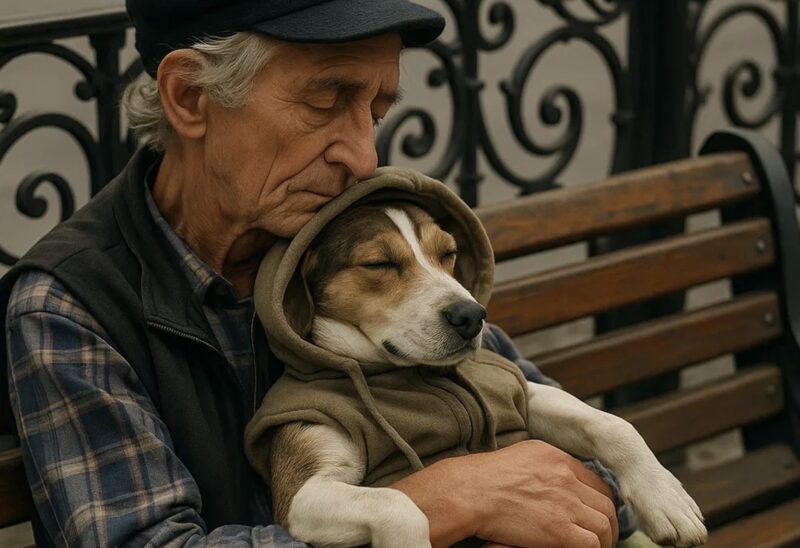Han hade inget annat än en bänk, en filt och en hund – men jag har aldrig sett en så stark kärlek