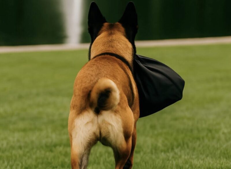 Vi rastade vår hund i parken när den plötsligt sprang fram till en svart påse, tog tag i påsen och hoppade ner i en vattenfontän: och sedan hände något oväntat.