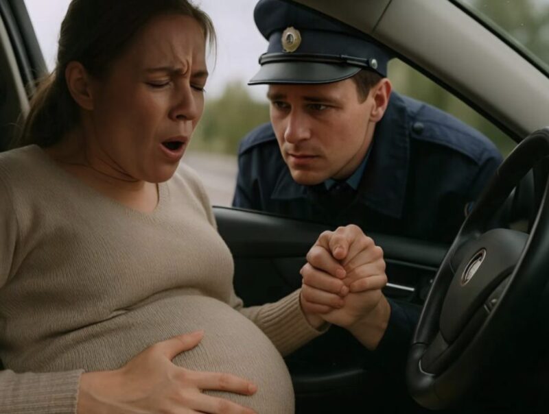 J'ai arrêté une femme qui roulait à 150 km/h et je viens de lui donner une contravention, mais soudain, j'ai remarqué quelque chose d'étrange sous ses pieds.