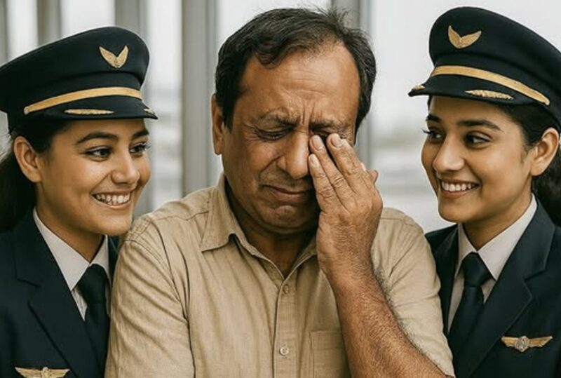Änkefadern som sålde allt för att utbilda sina döttrar — 20 år senare återvände de klädda som piloter och tog honom någonstans han aldrig vågat drömma om