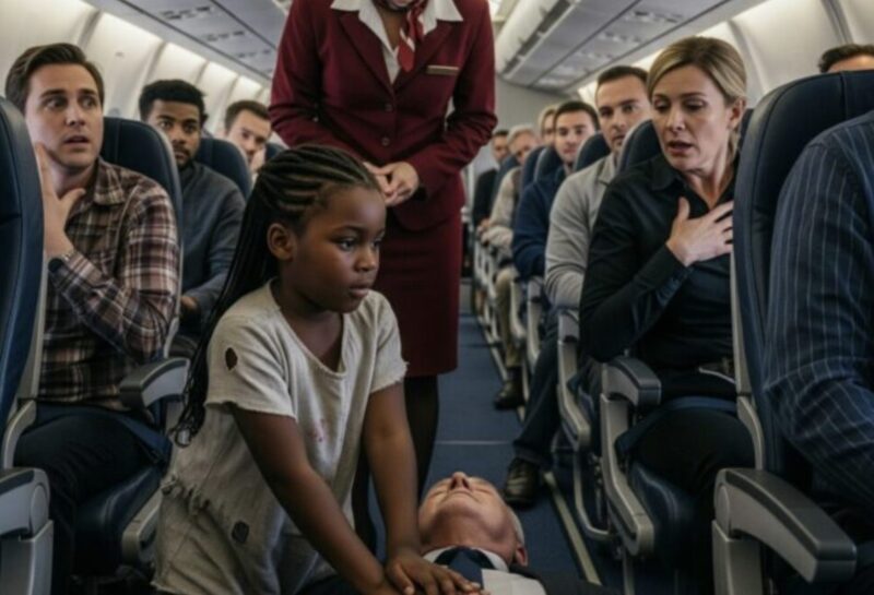En stackars 12-årig svart flicka räddade en miljonär på ett flygplan… Men vad han viskade fick henne att gråta högt.