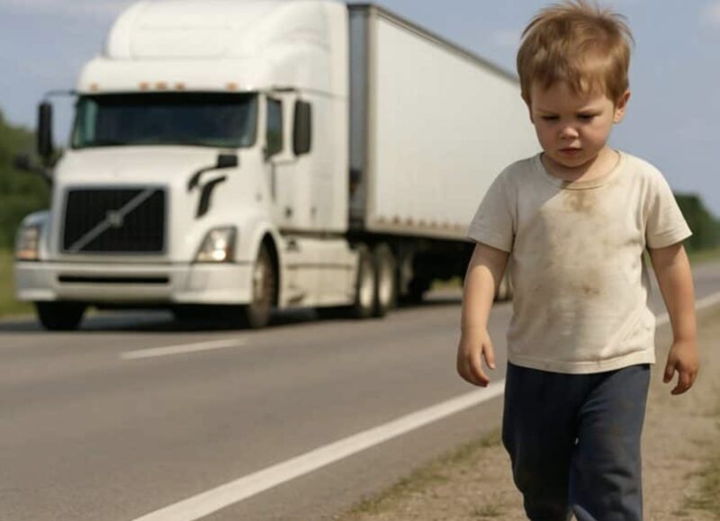 En polis lade märke till en 3-årig pojke som gick ensam i smutsiga kläder längs motorvägen. När polisen närmade sig honom fick han veta något hemskt om pojken.