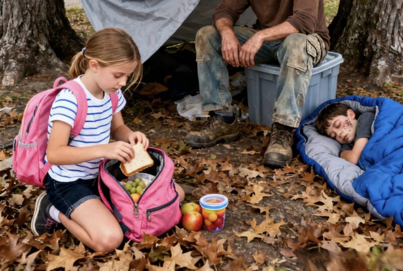 Varje dag stoppade en 7-årig flicka undan sin lunch istället för att äta den. Nyfiken följde hennes lärare efter henne under rasten och det hon såg bakom skolan tvingade henne att ringa ett nödsamtal.