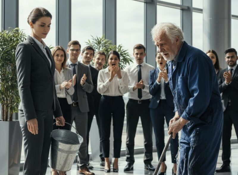 När jag gick genom mitt eget företag förklädd till vaktmästare, hånade min högsta chef: ”Folk som du hör inte hemma här.” Hennes ton var den första varningen om att något inom mitt imperium hade gått fel.