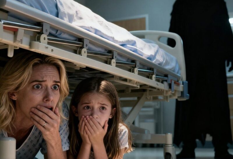 Jag hade precis fött barn när min åttaåriga dotter sprang in i sjukhusrummet med vidöppna och vaken ögon. Hon drog för gardinerna och viskade sedan rakt mot mitt öra: ”Mamma… gå under sängen. Nu direkt.”