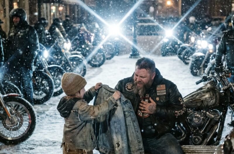 En nioårig hemlös föräldralös flicka gav sin enda kappa till en Hell's Angel-grupp som kollapsade i en hjärtattack. Minuter senare fyllde nittio härdade bikers det mörka torget och tvingade hela staden att bevittna hur riktig familj ser ut när societeten vänder sig bort.