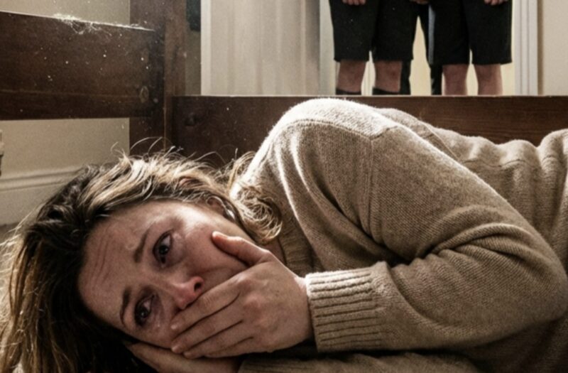 Min granne fortsatte att insistera på att hon hade sett min dotter hemma under skoltid, så jag låtsades gå till jobbet och gömde mig under sängen. Minuter senare hörde jag flera fotsteg röra sig nerför korridoren.