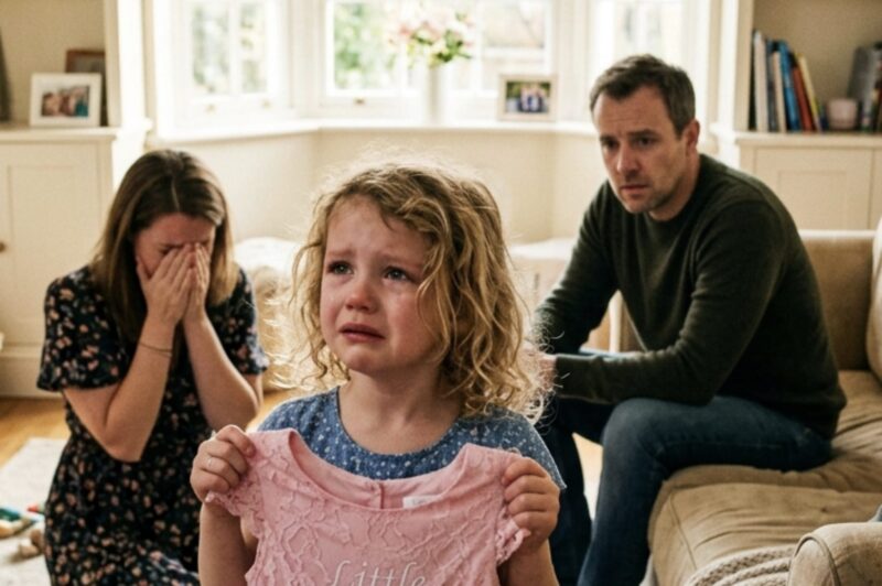 Till min dotters 8-årsdag skickade mina föräldrar henne en rosa klänning i present. Hon verkade glad först, men sedan frös hon till. ”Vad är det här, mamma?” Jag tittade närmare och mina händer började skaka. Jag grät inte.