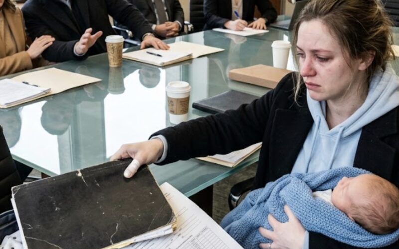 Nybliven mamma tog sin bebis till skilsmässodomstolen med en dold mapp
