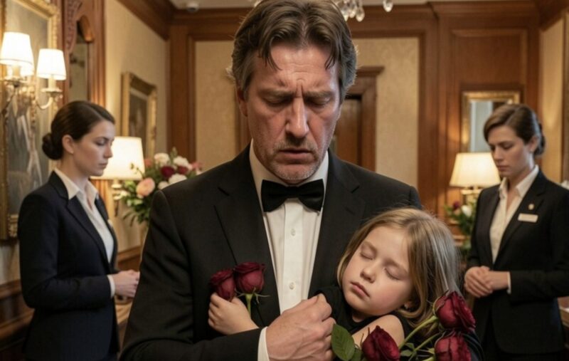 En änka, änka och pappa blev avvisad på sitt eget hotell med sin sovande dotter i famnen… men när personalen insåg vem han egentligen var var det redan för sent.